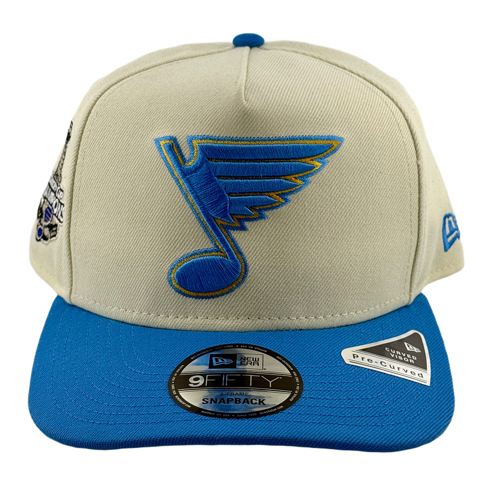 St. Louis Blues Chrome and Blue 2019 Stanley Cup Champions Patch New Era 9FIFTY A-Frame Snapback Hat