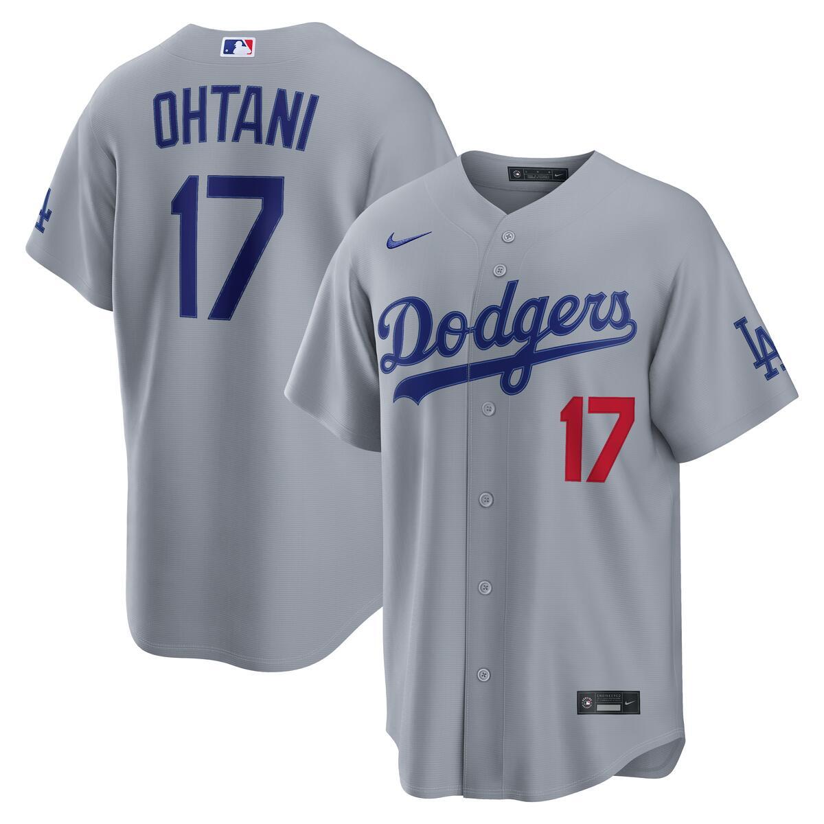 Los Angeles Dodgers Shohei Ohtani Grey Road Alternate Nike Stadium