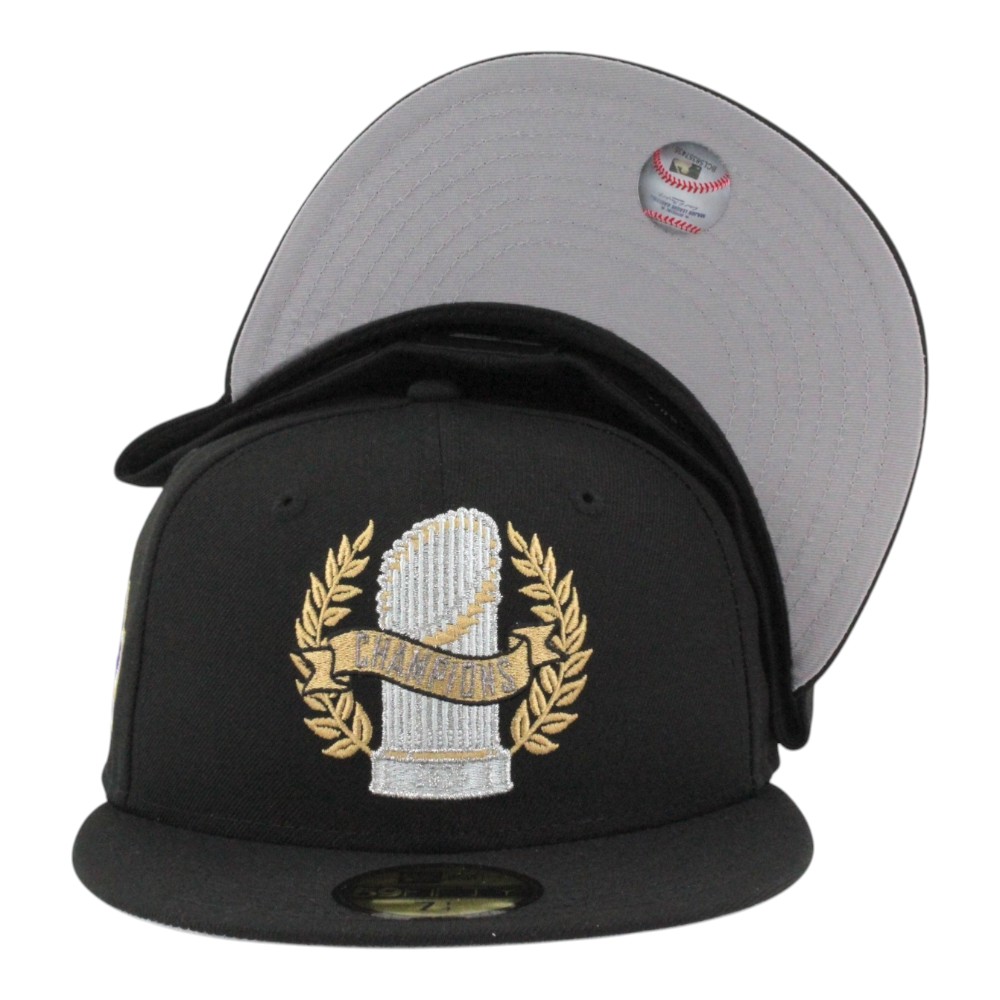 Los Angeles Dodgers Black 2025 World Series Champions Parade LA Patch Grey UV New Era 59FIFTY Fitted Hat