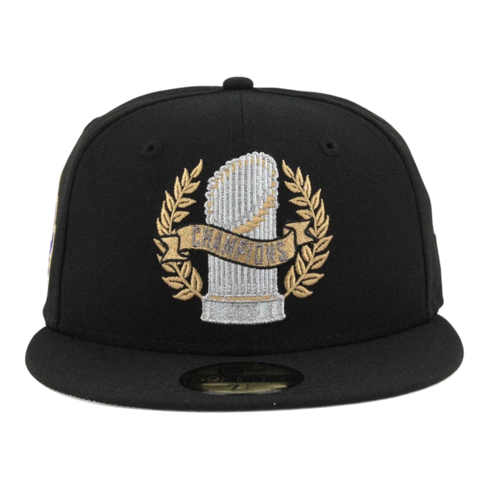 Los Angeles Dodgers Black 2025 World Series Champions Parade LA Patch Grey UV New Era 59FIFTY Fitted Hat