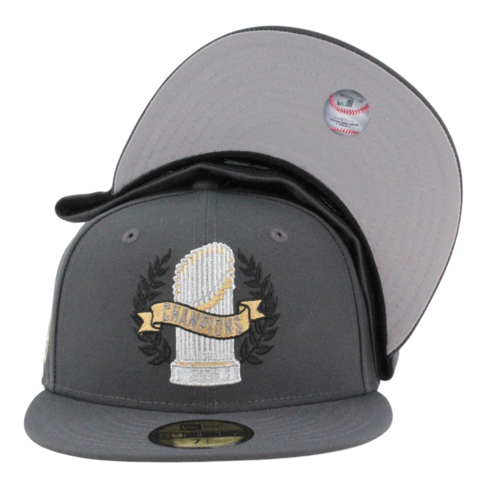 Los Angeles Dodgers Graphite 2025 World Series Champions Parade LA Patch Grey UV New Era 59FIFTY Fitted Hat