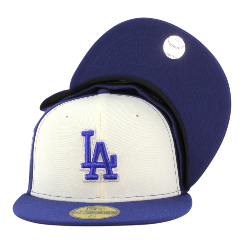 Los Angeles Dodgers White and Blue Back to Champs Rings Patch Royal UV New Era 59FIFTY Fitted Hat