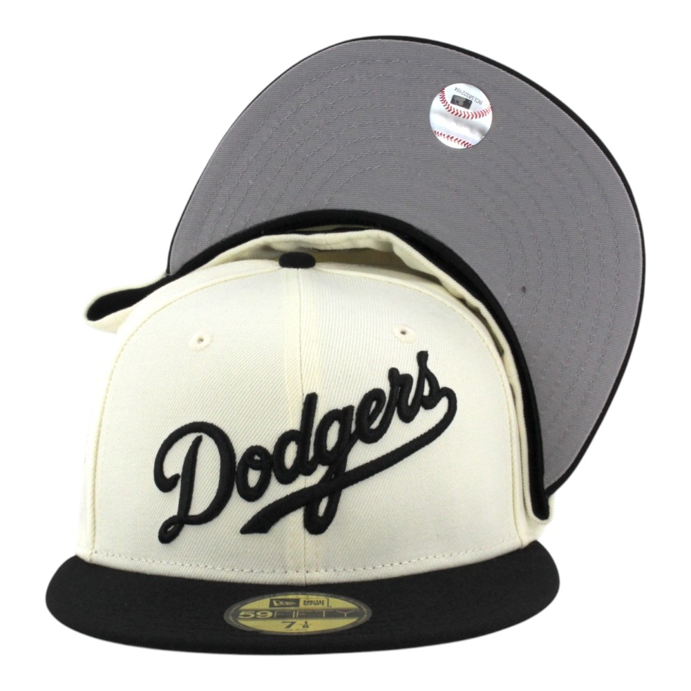 Los Angeles Dodgers Chrome and Black Script 2025 World Series Champions Patch Grey UV New Era 59FIFTY Fitted Hat