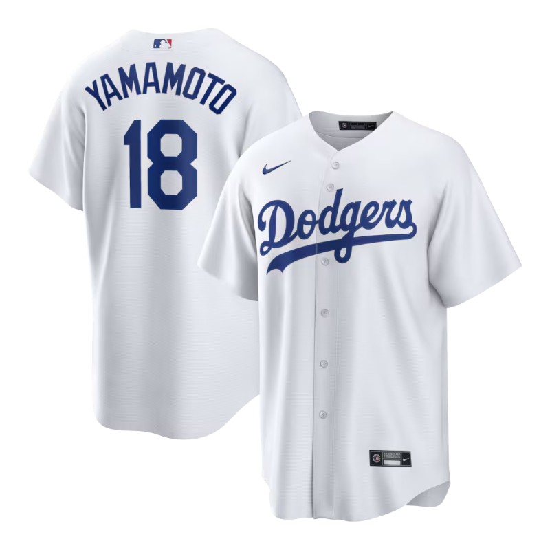 Los Angeles Dodgers Yoshinobu Yamamoto White Home Nike Replica Jersey