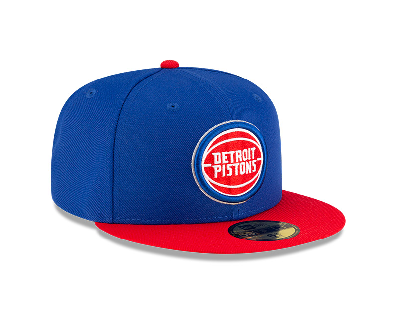 Detroit Pistons Royal and Red New Era 59FIFTY Fitted Hat