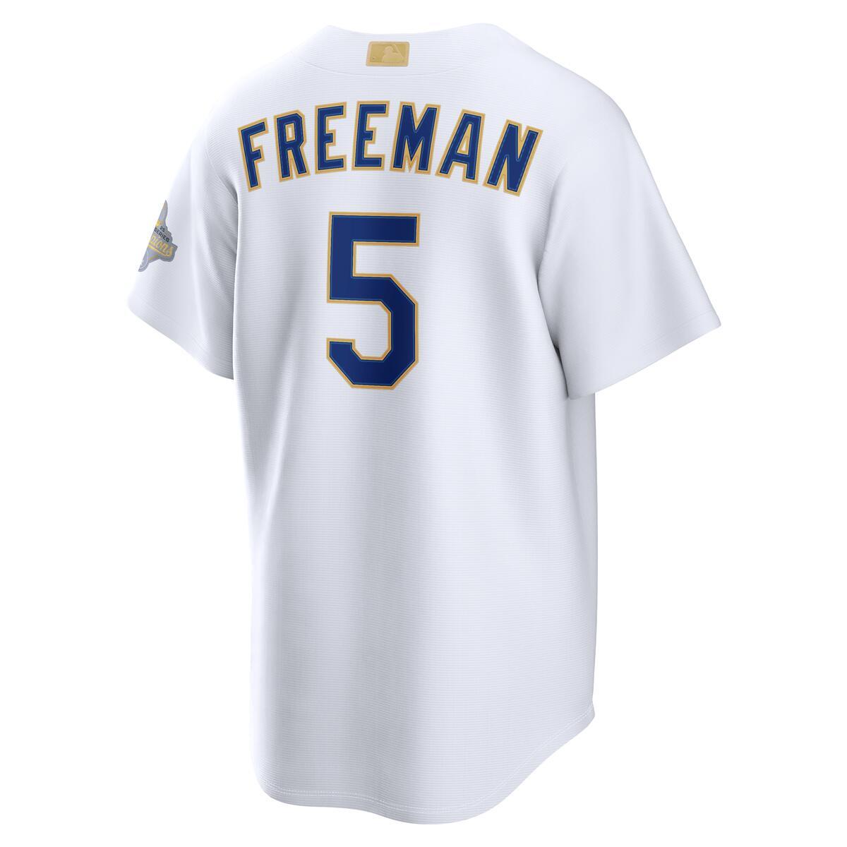Los Angeles Dodgers Freddie Freeman White 2026 Gold Collection Nike Stadium Player Jersey