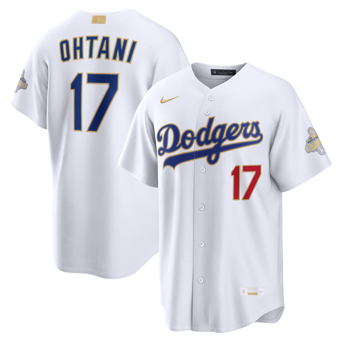 Los Angeles Dodgers Shohei Ohtani White 2026 Gold Collection Nike Stadium Player Jersey