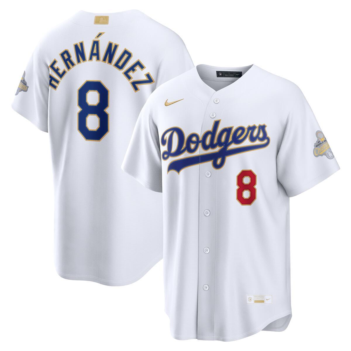 Los Angeles Dodgers Enrique "Kike" Hernández White 2026 Gold Collection Nike Stadium Player Jersey