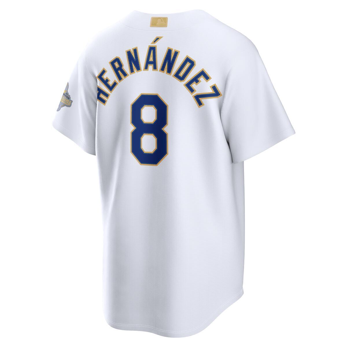 Los Angeles Dodgers Enrique "Kike" Hernández White 2026 Gold Collection Nike Stadium Player Jersey
