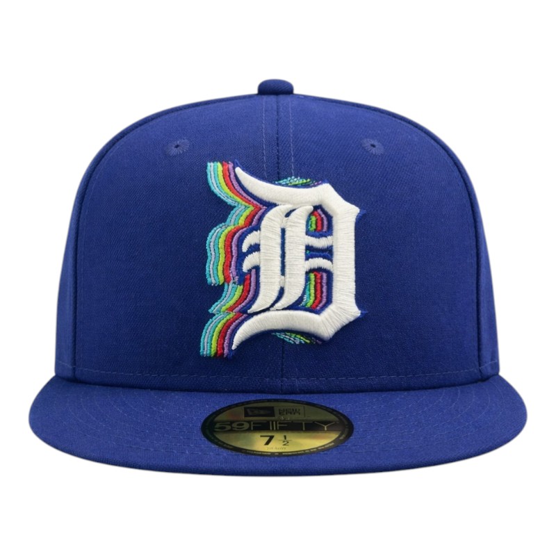 Detroit Tigers Dark Royal 50th Anniversary Patch New Era 59FIFTY Fitted Hat