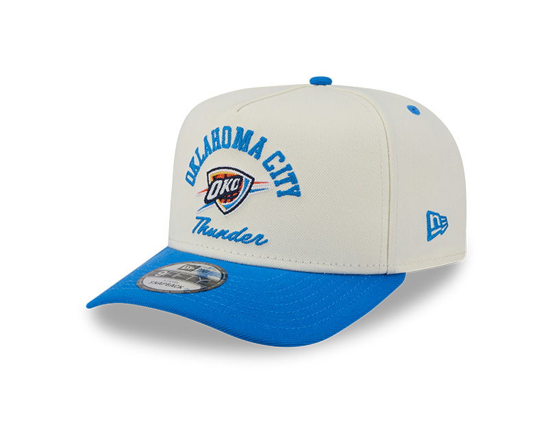 Oklahoma City Thunder Chrome and Blue Arched New Era 9FIFTY Snapback Hat