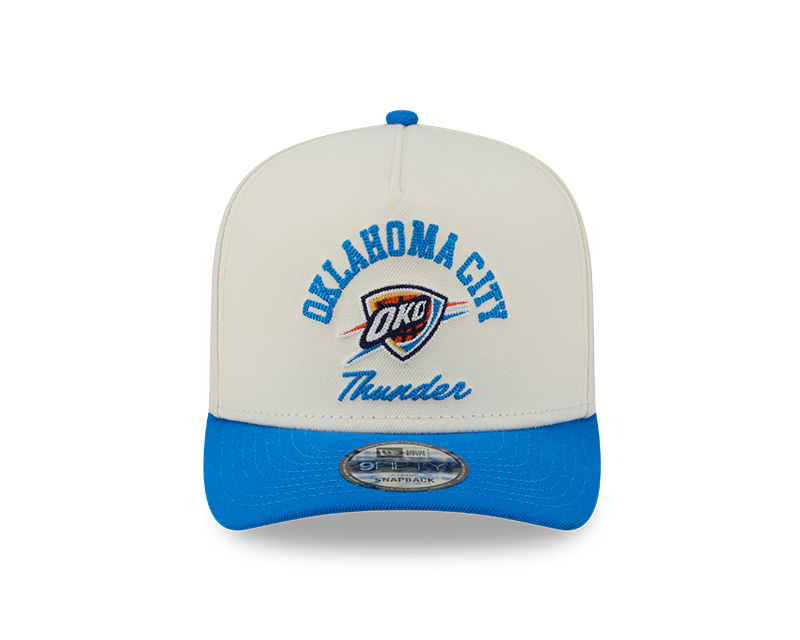 Oklahoma City Thunder Chrome and Blue Arched New Era 9FIFTY Snapback Hat