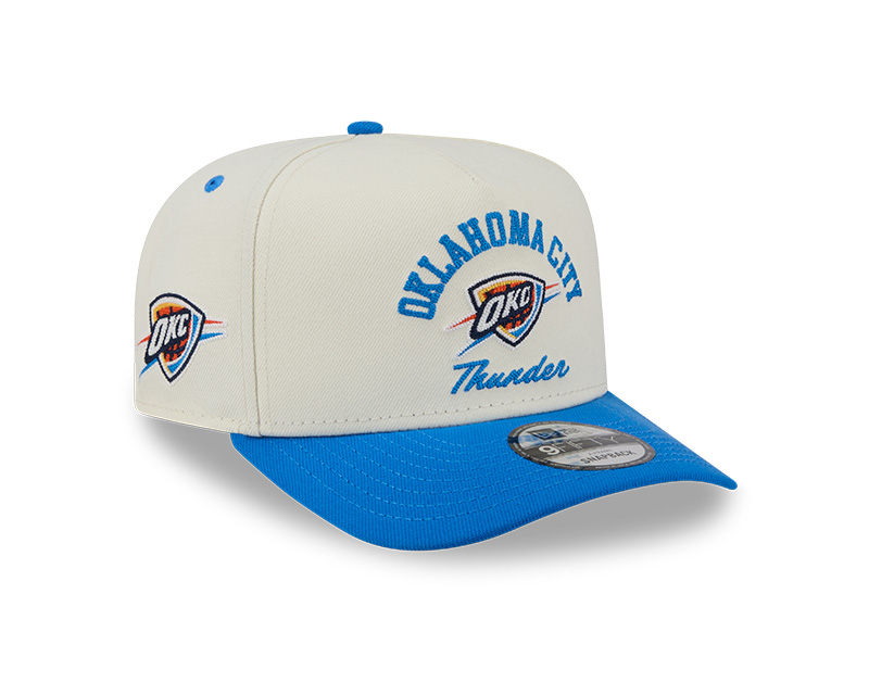 Oklahoma City Thunder Chrome and Blue Arched New Era 9FIFTY Snapback Hat