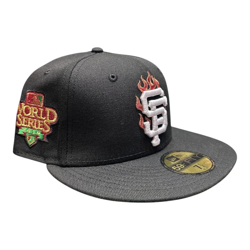 San Francisco Giants Flame Black 2010 World Series Patch Kelly Green UV New Era 59FIFTY Fitted Hat