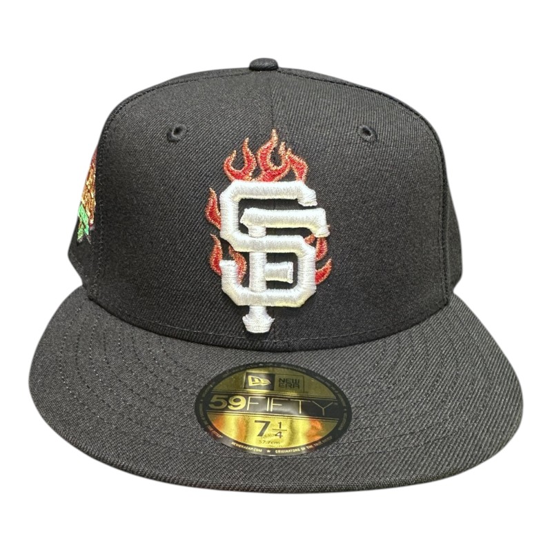 San Francisco Giants Flame Black 2010 World Series Patch Kelly Green UV New Era 59FIFTY Fitted Hat