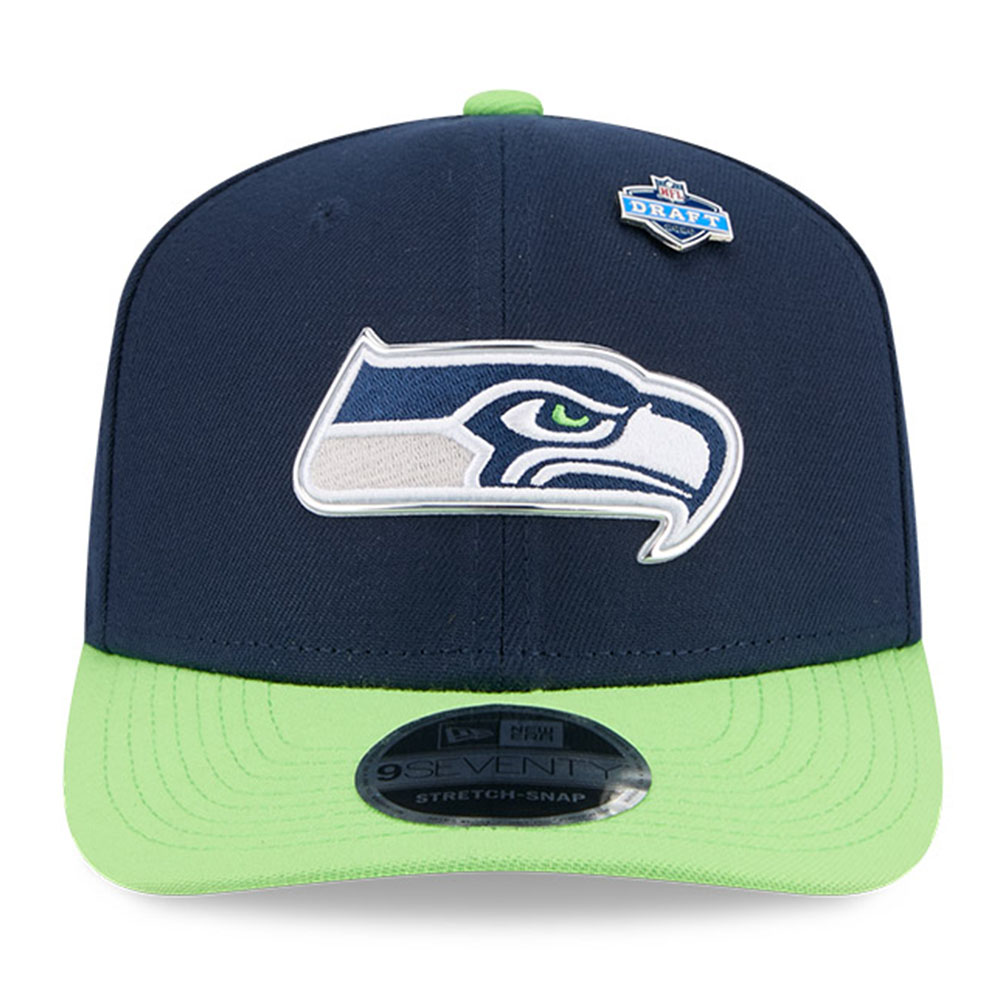 Seattle Seahawks Navy and Green 2026 NFL Draft New Era 9SEVENTY Adjustable Hat