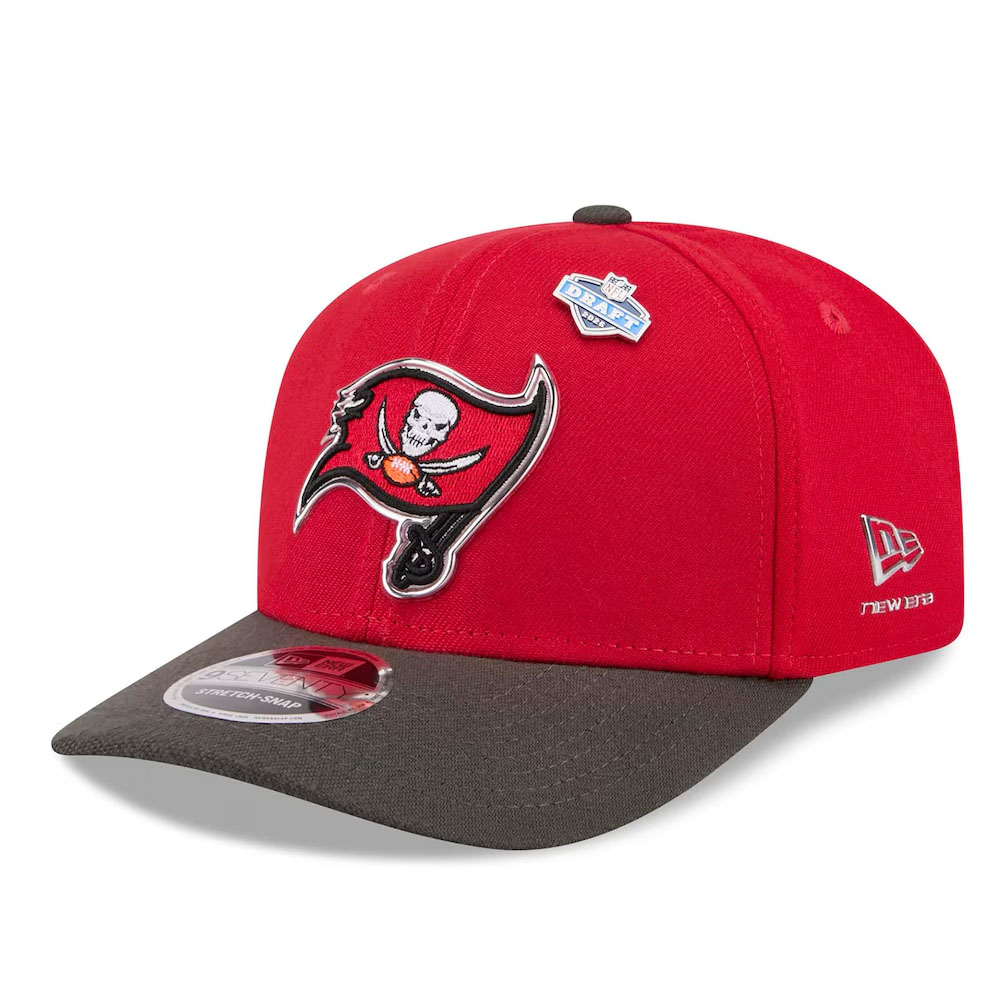 Tampa Bay Buccaneers Red and Pewter 2026 NFL Draft New Era 9SEVENTY Adjustable Hat