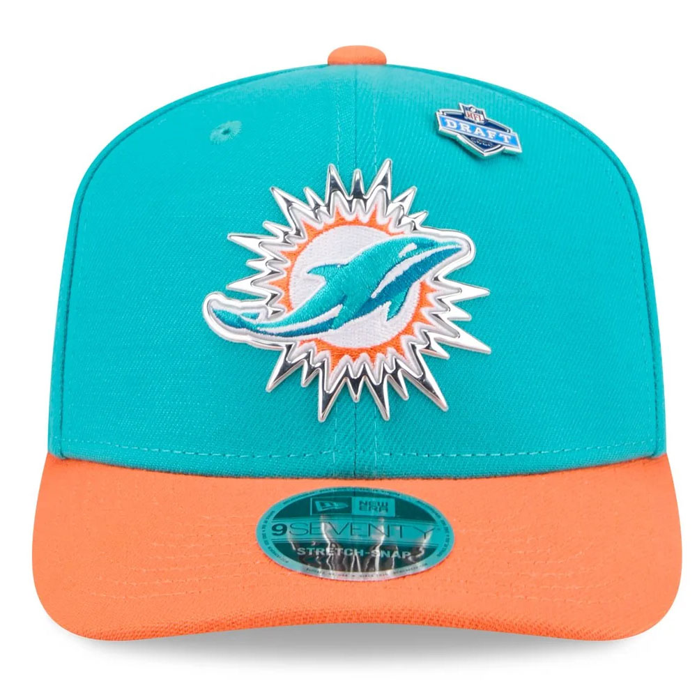 Miami Dolphins Teal and Orange 2026 NFL Draft New Era 9SEVENTY Adjustable Hat