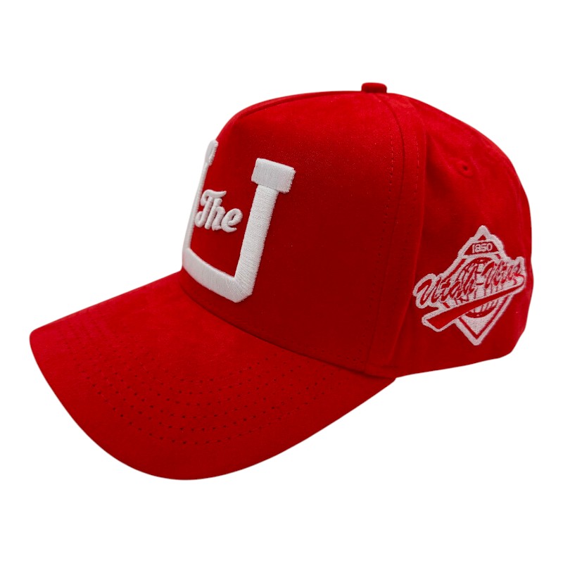 Utah Utes Red Suede The U Woodn Grail Snapback Hat