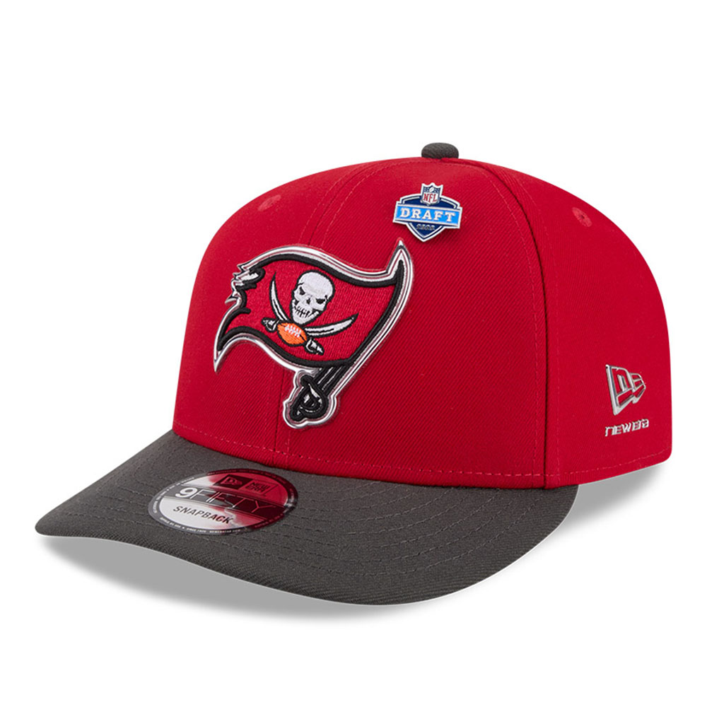 Tampa Bay Buccaneers Red and Pewter 2026 NFL Draft On Stage Pre-Curved New Era 9FIFTY Snapback Hat