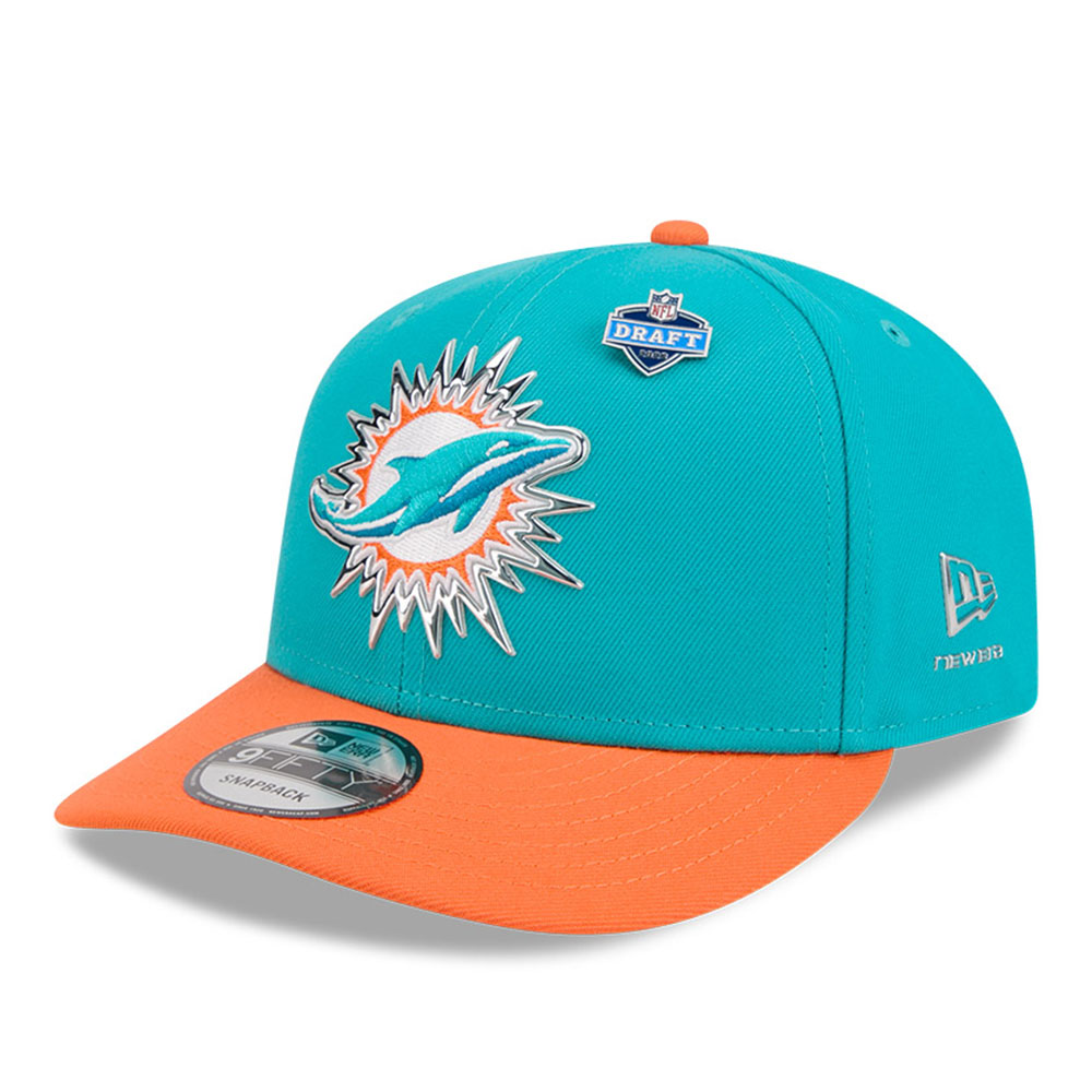 Miami Dolphins Teal and Orange 2026 NFL Draft On Stage Pre-Curved New Era 9FIFTY Snapback Hat