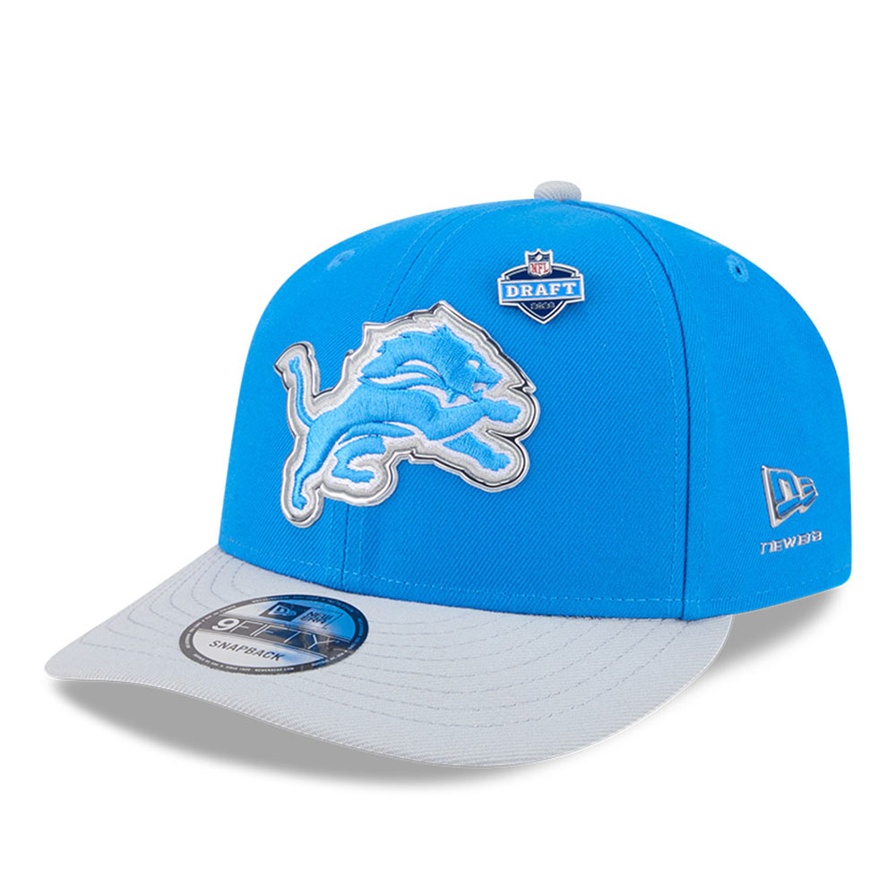 Detroit Lions Blue and Silver 2026 NFL Draft On Stage Pre-Curved New Era 9FIFTY Snapback Hat