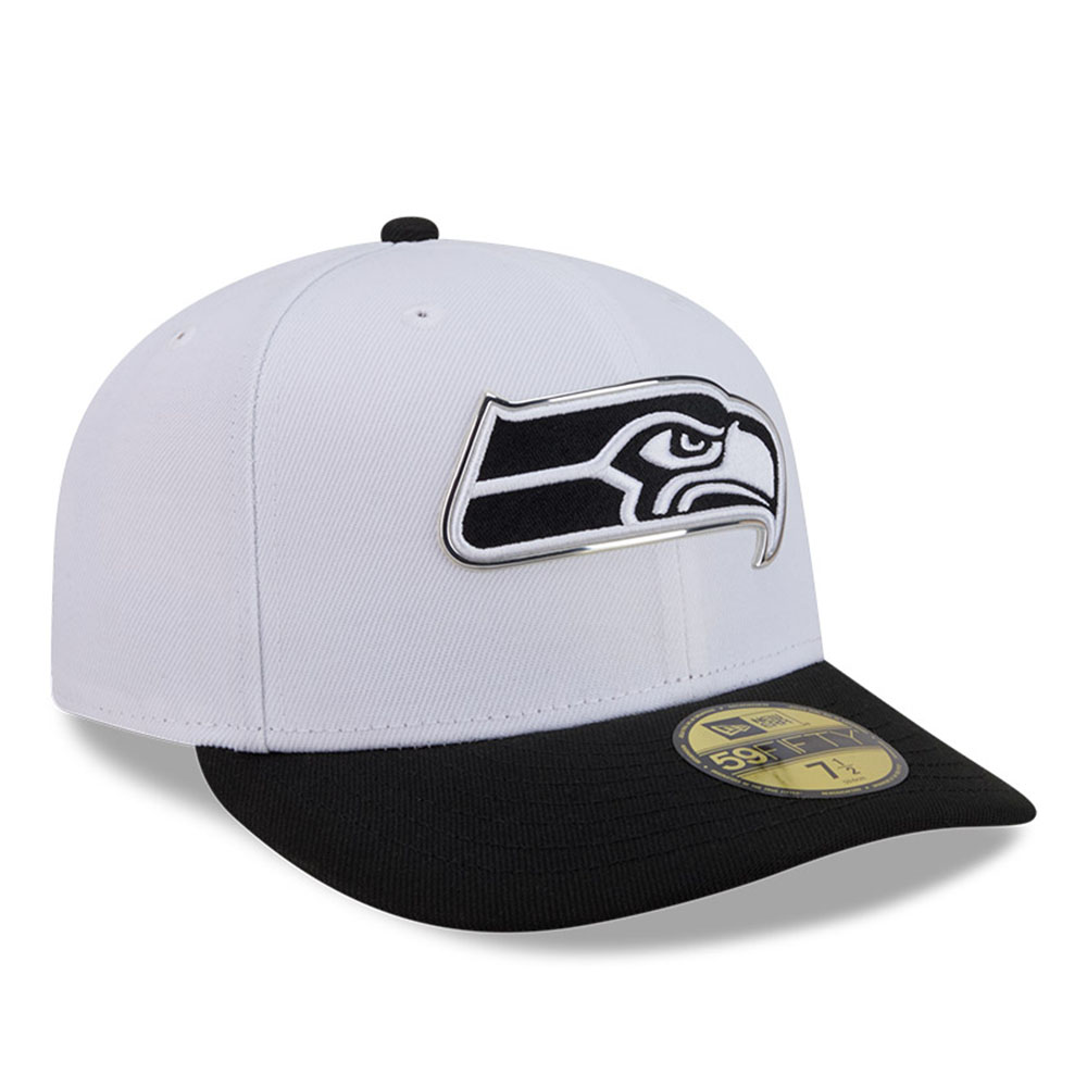 Seattle Seahawks White and Black 2026 NFL Draft Pre-Curved New Era 59FIFTY Fitted Hat