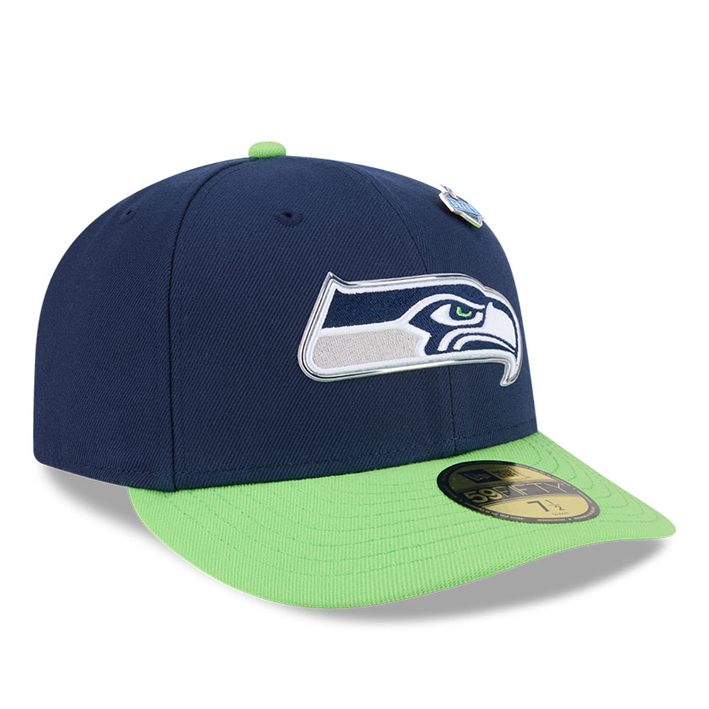 Seattle Seahawks Navy and Green 2026 NFL Draft Pre-Curved New Era 59FIFTY Fitted Hat