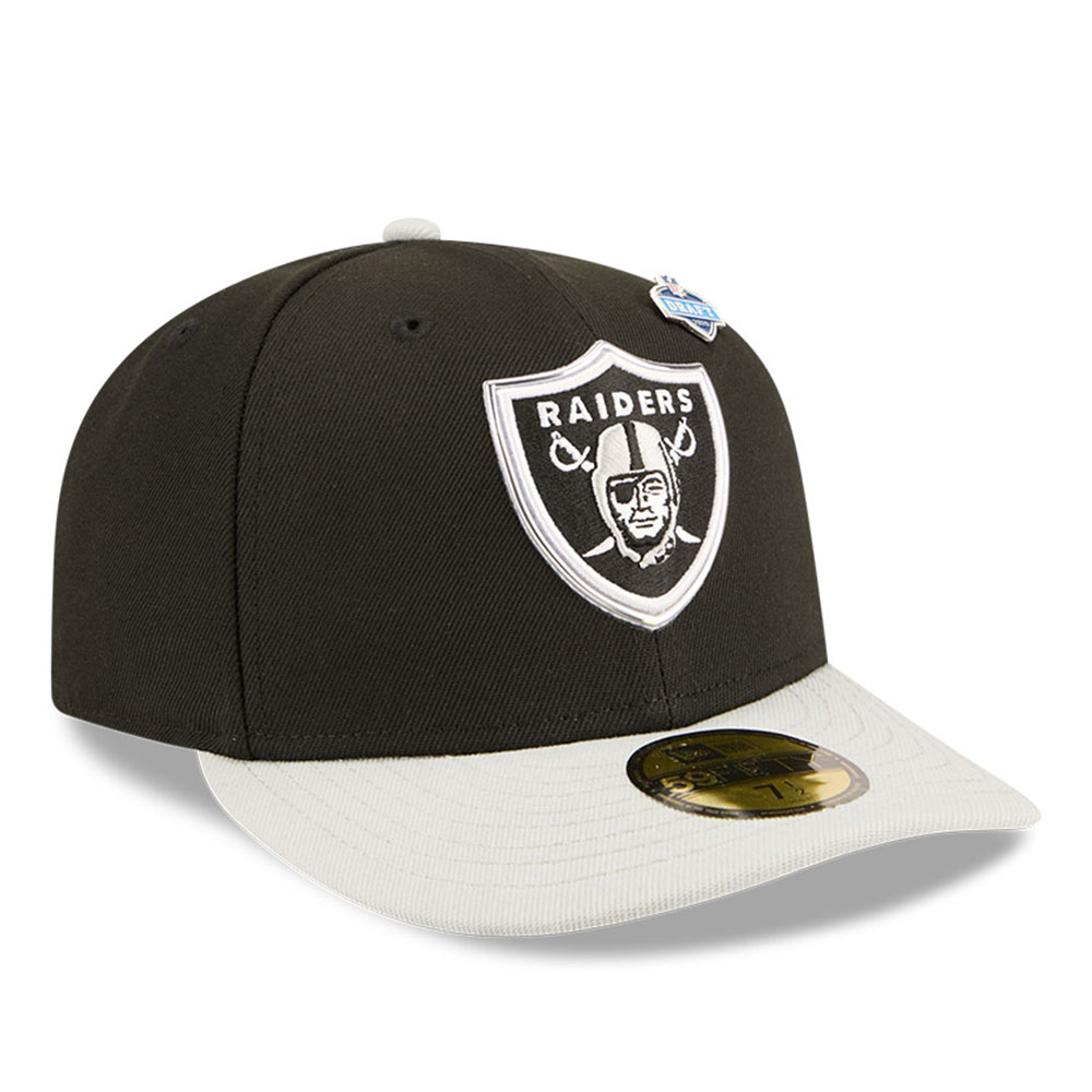 Las Vegas Raiders Black and Silver 2026 NFL Draft Pre-Curved New Era 59FIFTY Fitted Hat