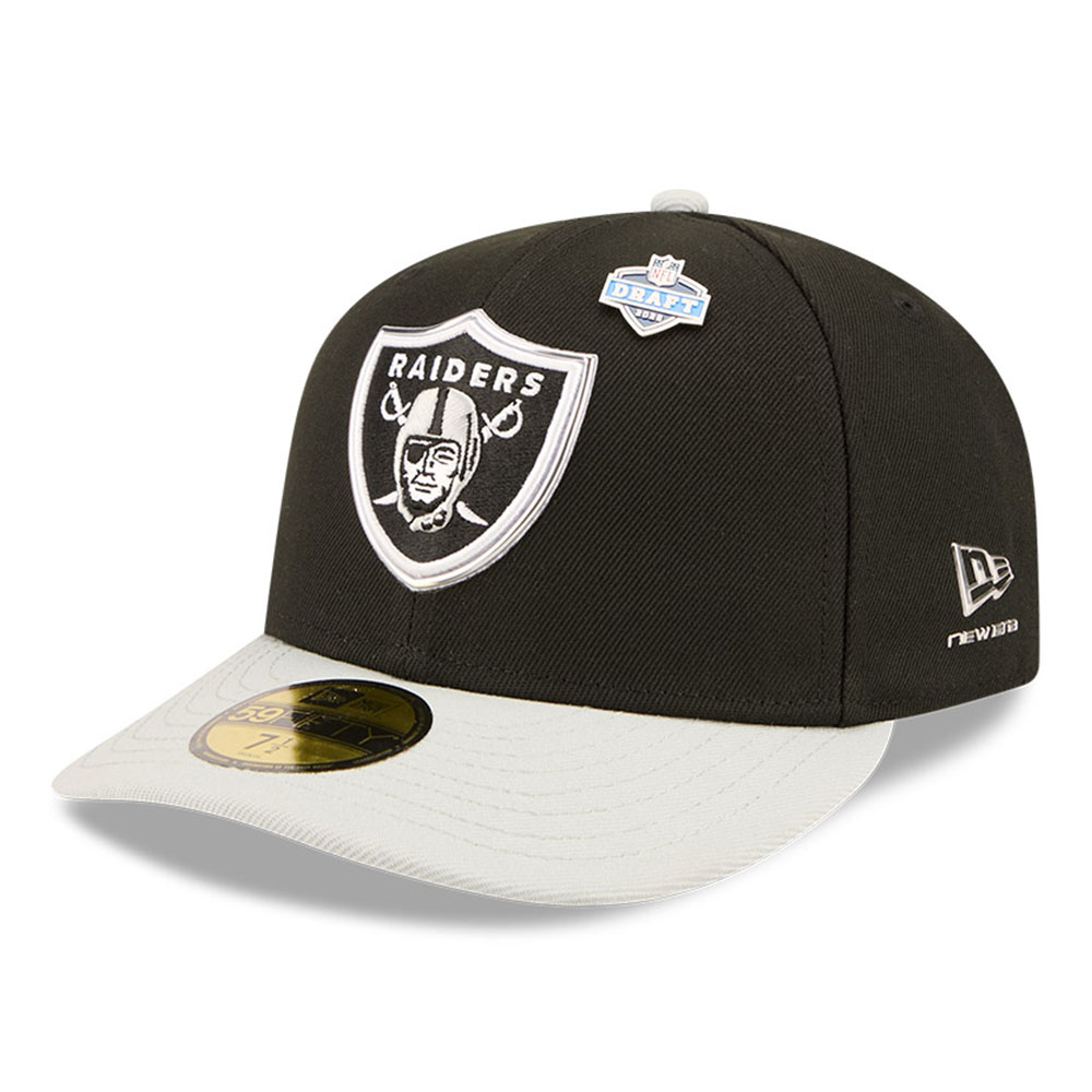 Las Vegas Raiders Black and Silver 2026 NFL Draft Pre-Curved New Era 59FIFTY Fitted Hat