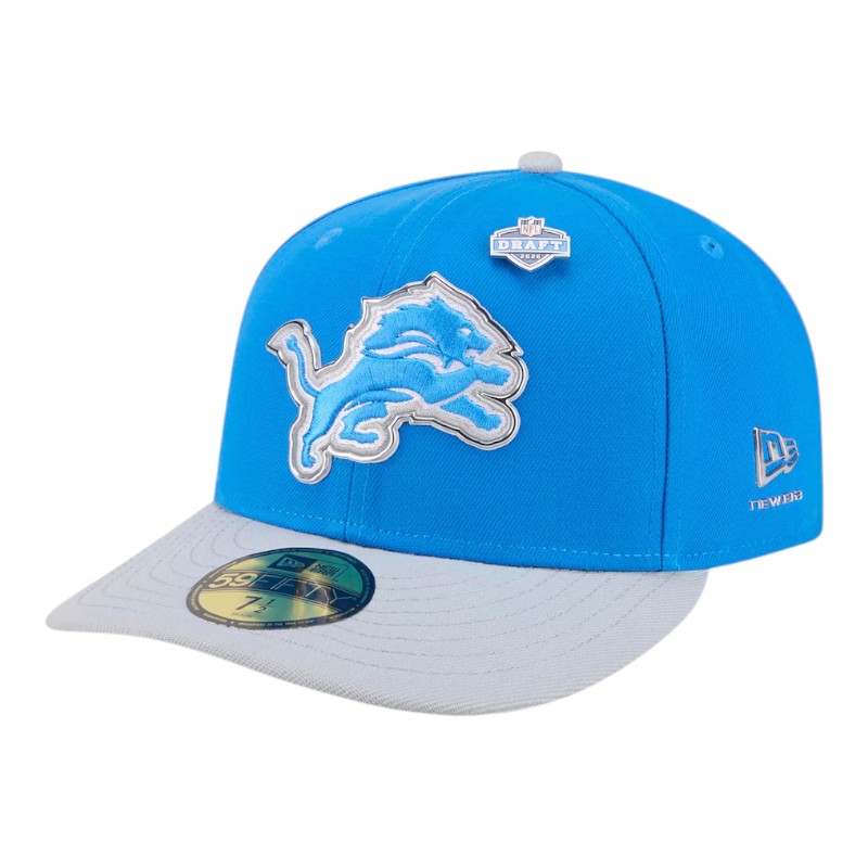 Detroit Lions Blue and Silver 2026 NFL Draft Pre-Curved New Era 59FIFTY Fitted Hat