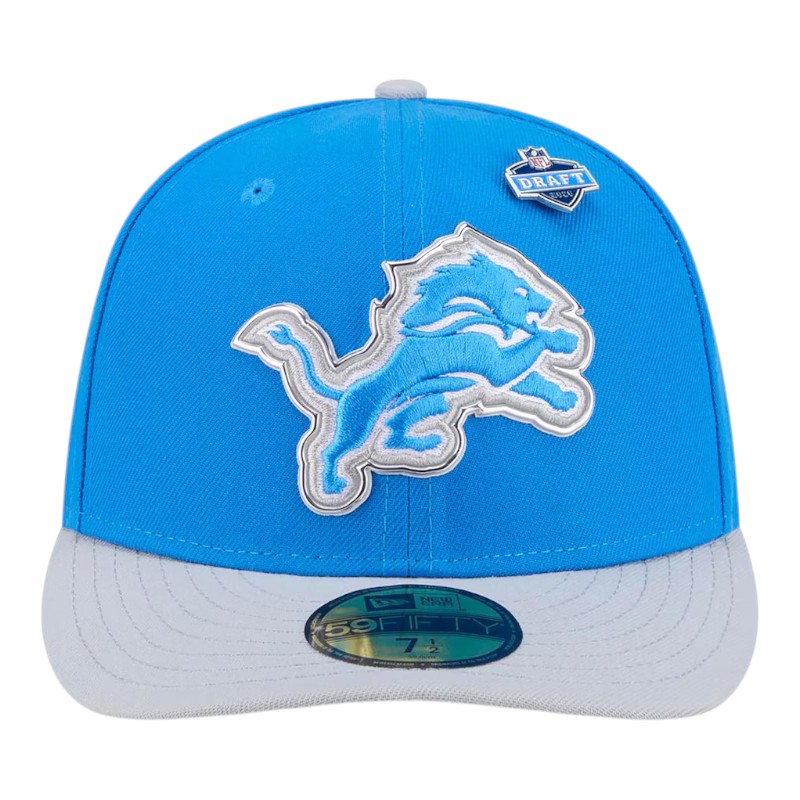 Detroit Lions Blue and Silver 2026 NFL Draft Pre-Curved New Era 59FIFTY Fitted Hat