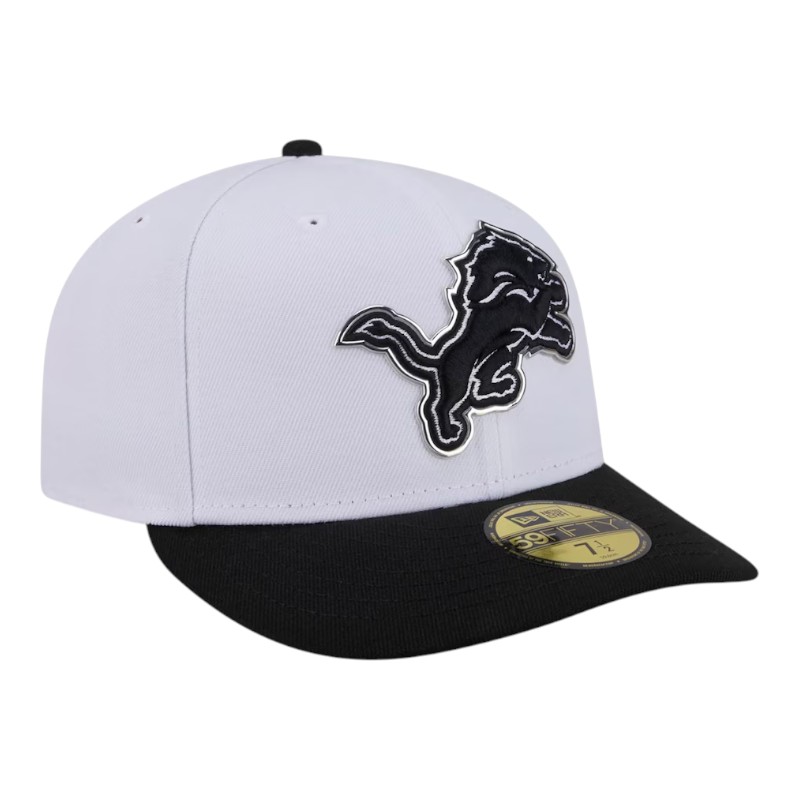 Detroit Lions White and Black 2026 NFL Draft Pre-Curved New Era 59FIFTY Fitted Hat