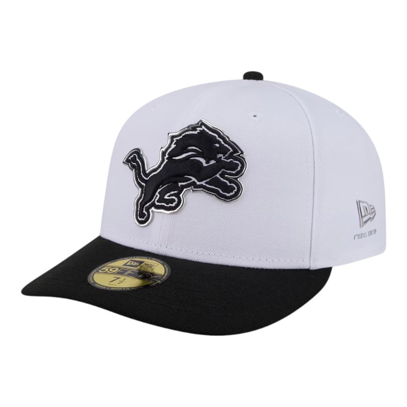 Detroit Lions White and Black 2026 NFL Draft Pre-Curved New Era 59FIFTY Fitted Hat