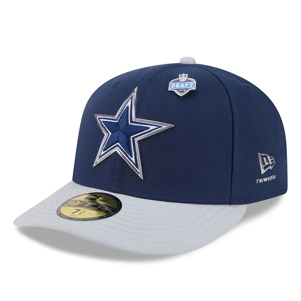 Dallas Cowboys Navy and Silver 2026 NFL Draft Pre-Curved New Era 59FIFTY Fitted Hat