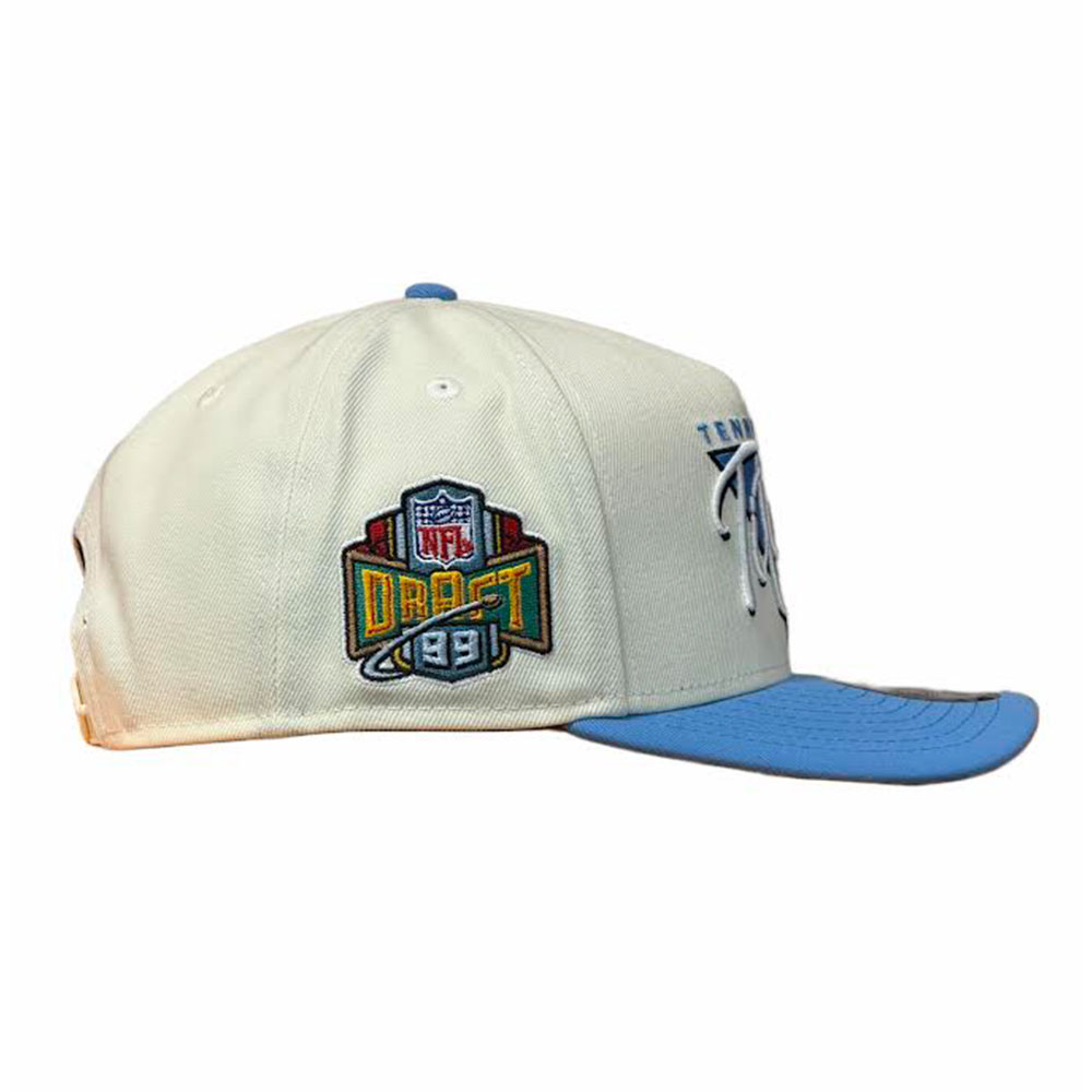 Tennessee Titans Chrome and Light Blue 1999 NFL Draft Patch New Era 9FIFTY A-Frame Snapback Hat