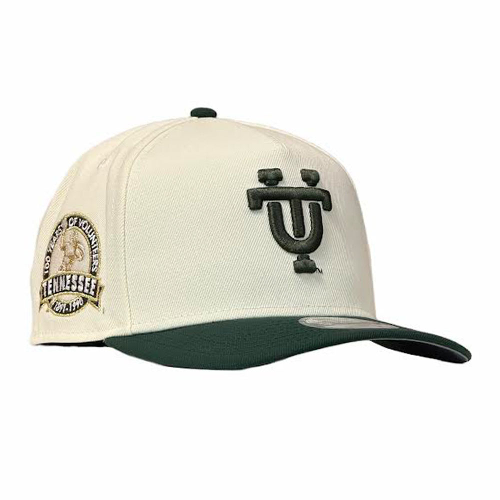 Tennessee Volunteers Chrome and Dark Green 100 Years Patch New Era 9FIFTY A-Frame Snapback Hat