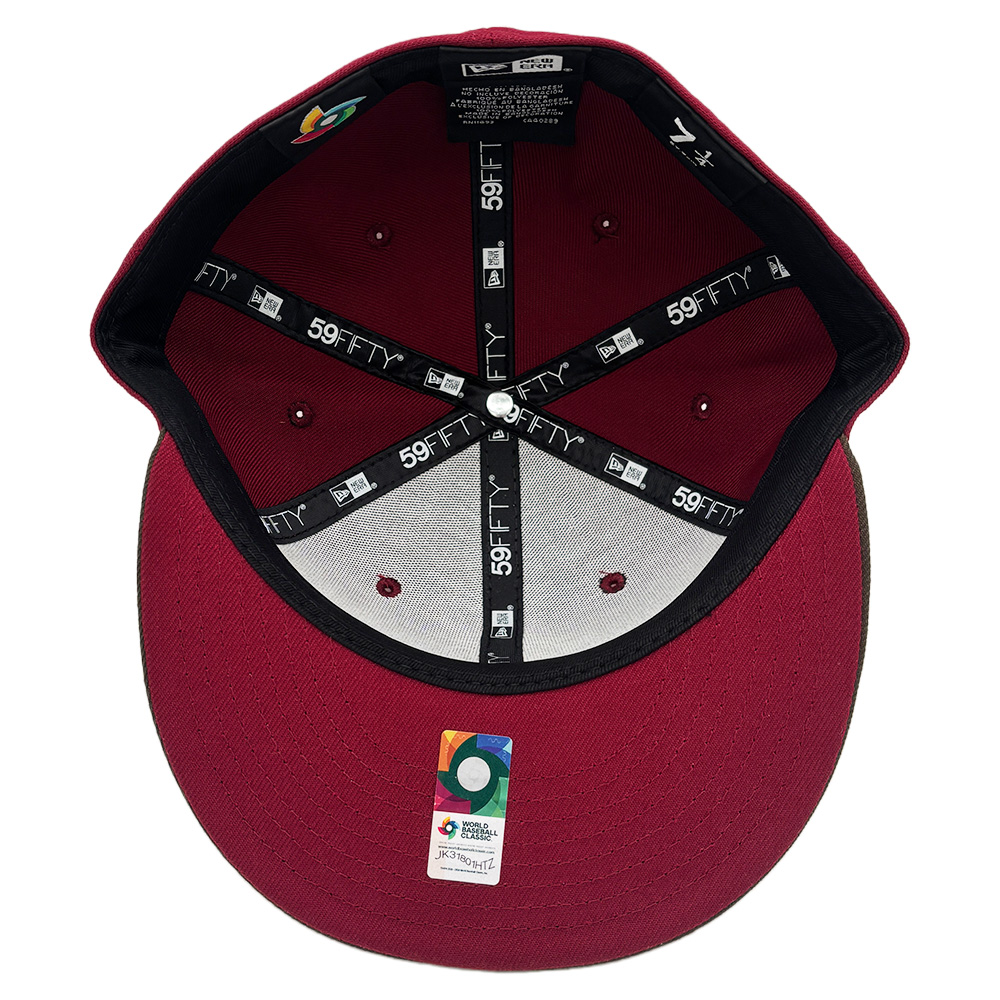 Venezuela Cardinal Red and Walnut Brown 2026 World Baseball Classic WBC Custom New Era 59FIFTY Fitted Hat