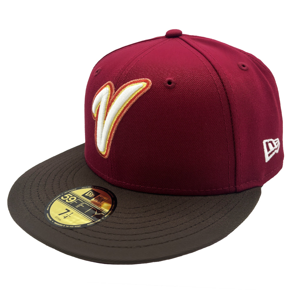 Venezuela Cardinal Red and Walnut Brown 2026 World Baseball Classic WBC Custom New Era 59FIFTY Fitted Hat