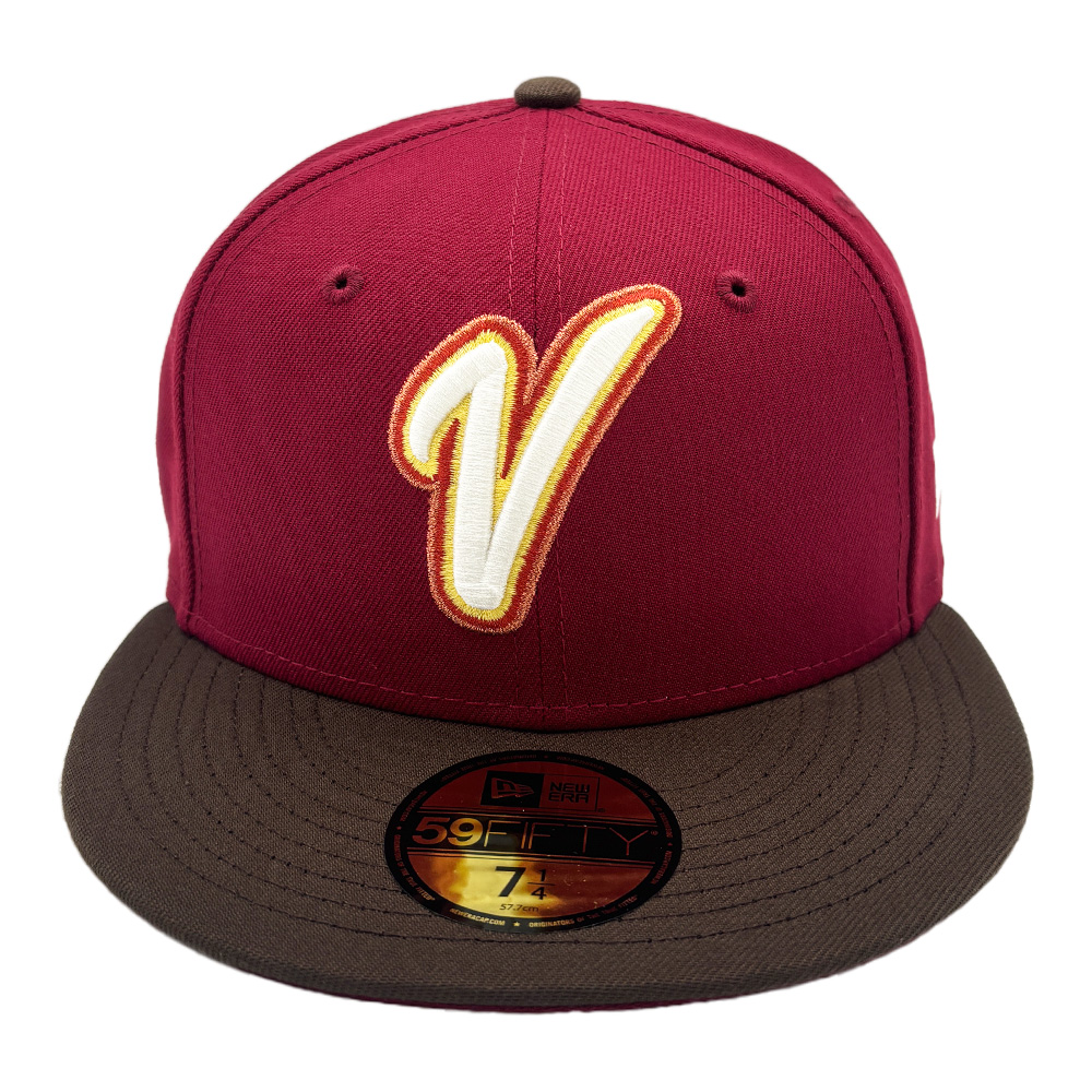 Venezuela Cardinal Red and Walnut Brown 2026 World Baseball Classic WBC Custom New Era 59FIFTY Fitted Hat