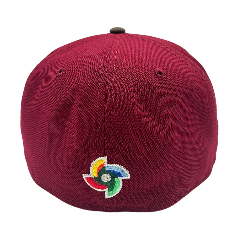 Venezuela Cardinal Red and Walnut Brown 2026 World Baseball Classic WBC Custom New Era 59FIFTY Fitted Hat