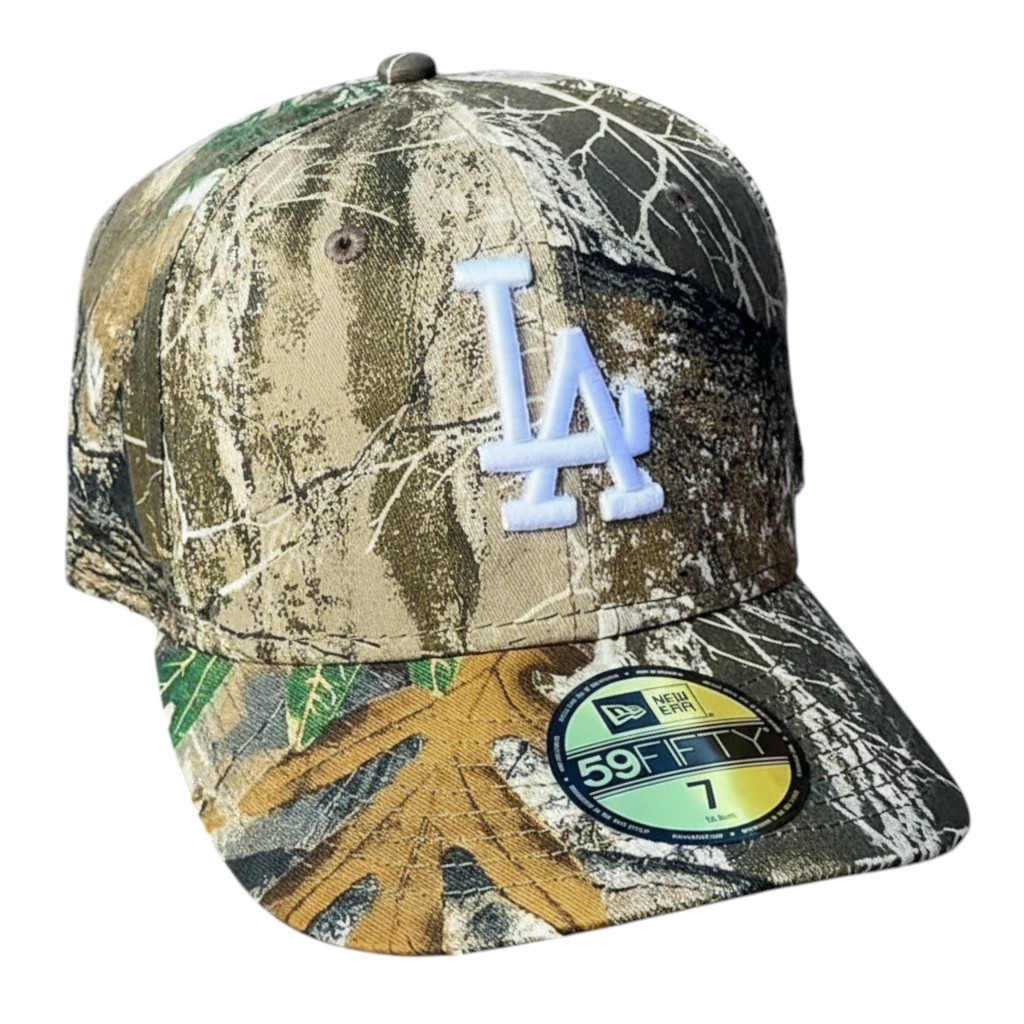 Los Angeles Dodgers Realtree White LA Logo Grey UV New Era 59FIFTY Fitted Hat