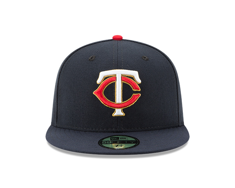 Minnesota Twins Navy and Gold Outline Authentic Collection On-Field 59FIFTY Fitted Hat