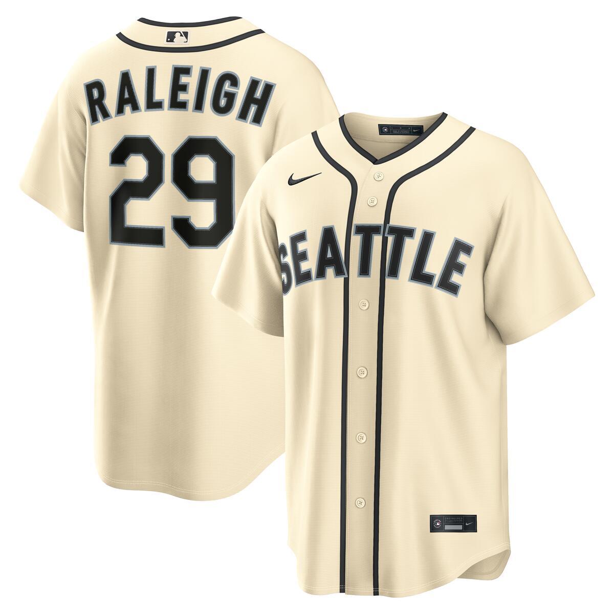 Seattle Mariners Cal Raleigh Cream Alternate Nike Replica Jersey