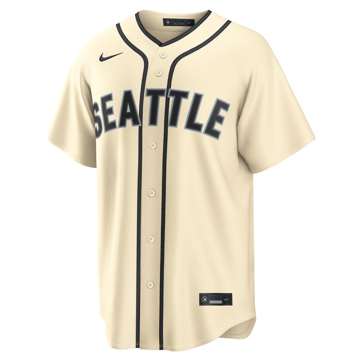 Seattle Mariners Cal Raleigh Cream Alternate Nike Replica Jersey