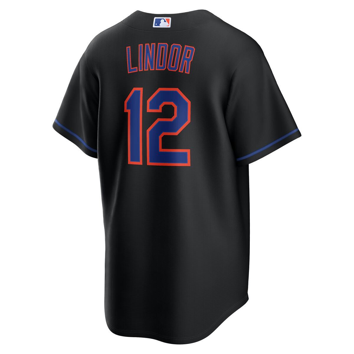 New York Mets Francisco Lindor Black Alternate Nike Replica Jersey
