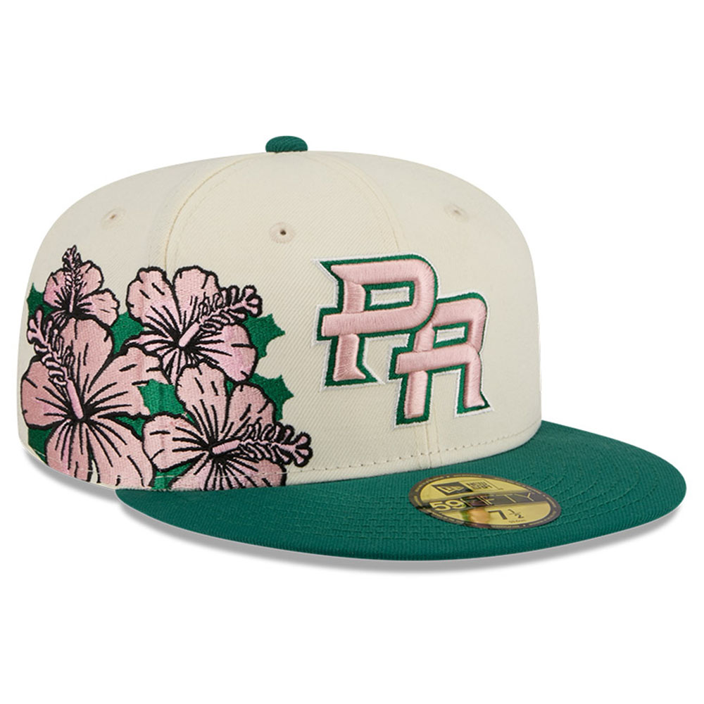 Puerto Rico Chrome and Cream Pink “Flor de Maga” New Era 59FIFTY Fitted Hat