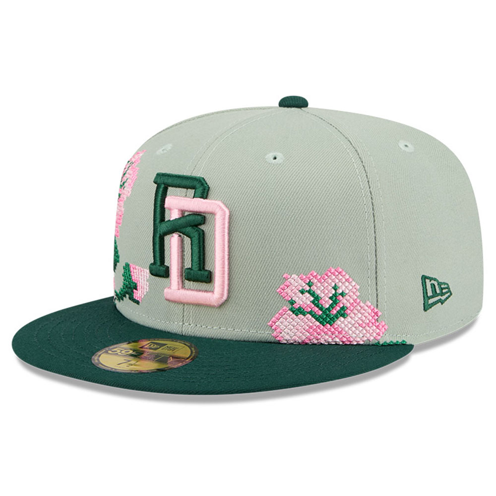 Dominican Republic Green Two Tone with Flowers New Era 59FIFTY Fitted Hat