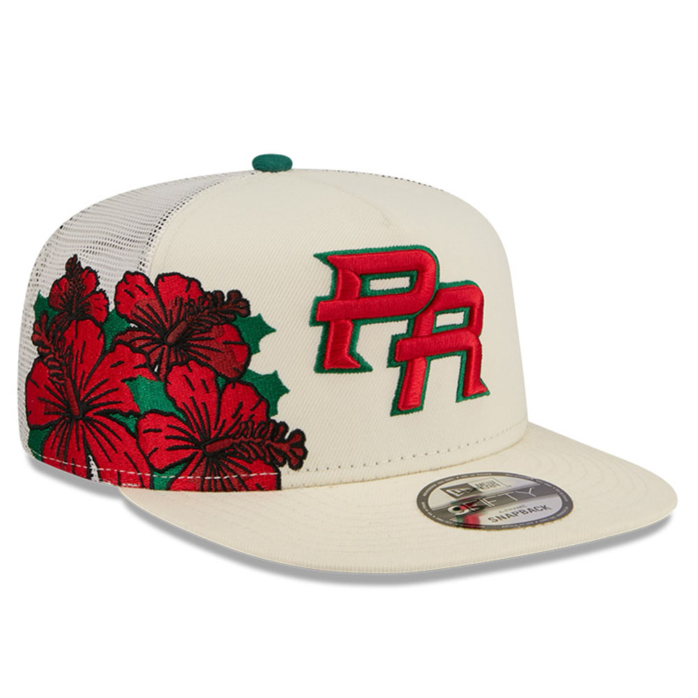 Puerto Rico Cream Trucker “Flor de Maga” New Era 9FIFTY A-Frame Snapback Hat