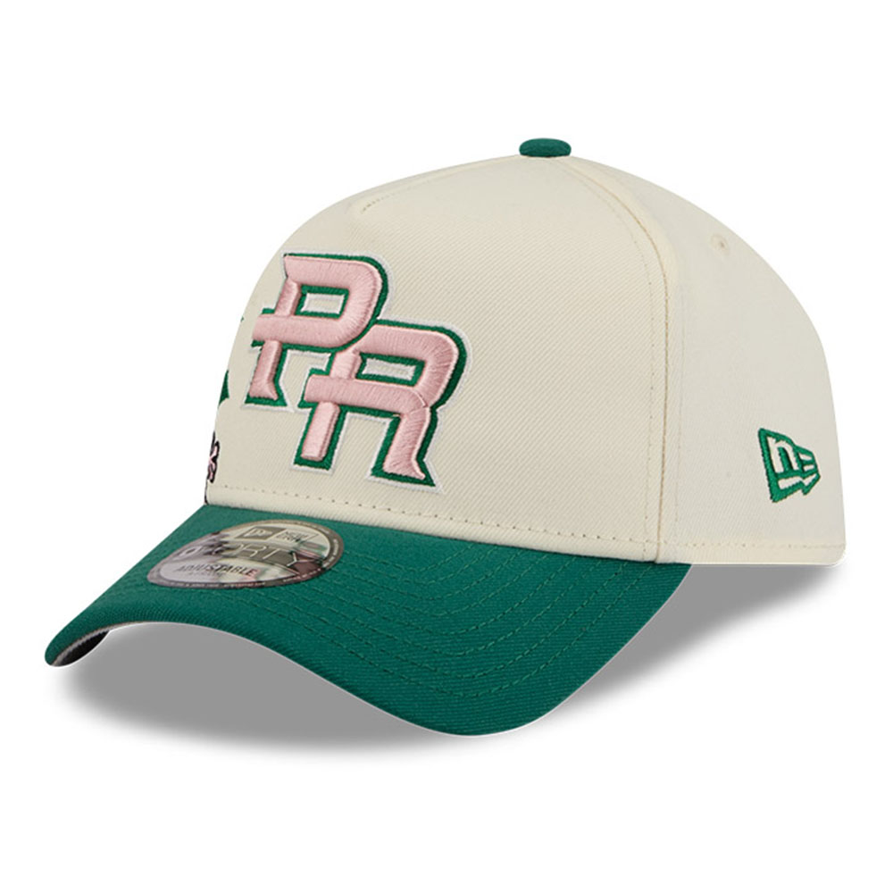 Puerto Rico Chrome and Green with Pink "Flor De Maga" New Era 9FORTY A-Frame Snapback Hat